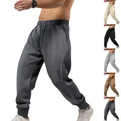 Men's Beige Sweatpants Casual Sports Long Pants — feature 5