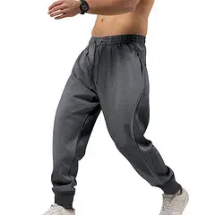 Men's Beige Sweatpants Casual Sports Long Pants - Image 4