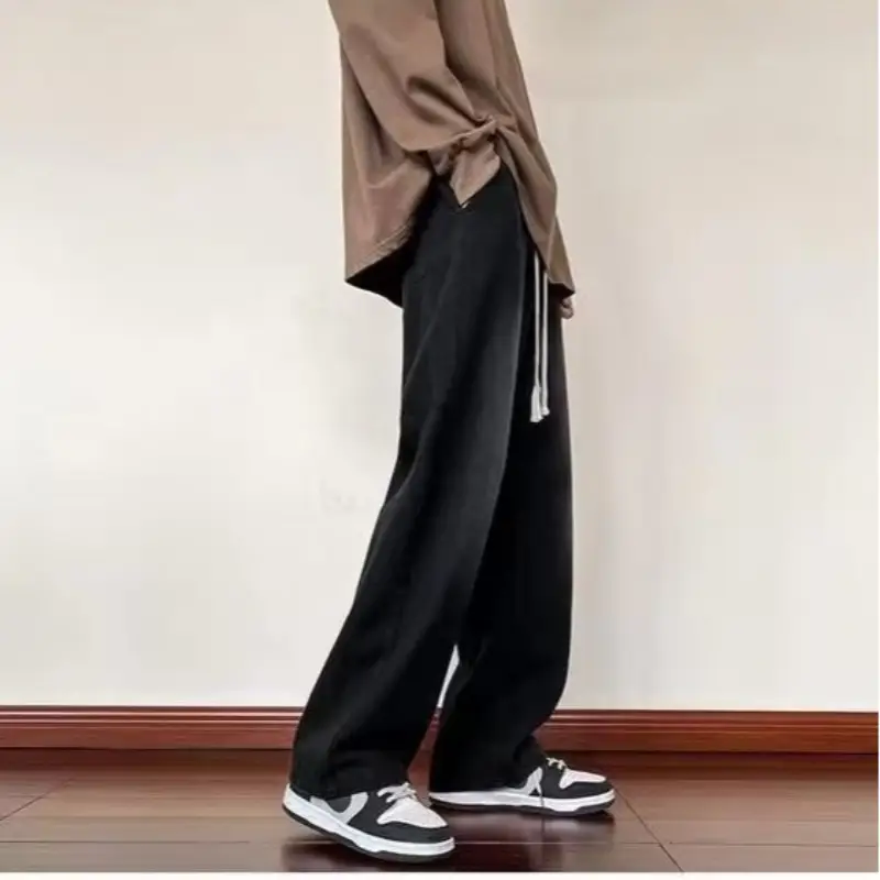 Black Oversize Loose Straight Pants for Boys Men - Image 4
