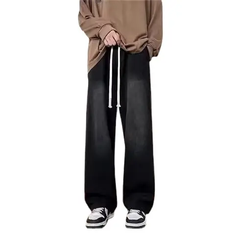 Black Oversize Loose Straight Pants for Boys Men - Image 5