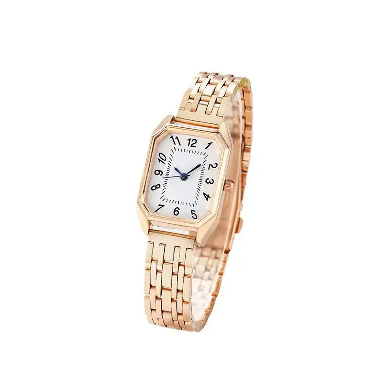 Women's Rose Gold Square Watch with Roman Numeral Bracelet