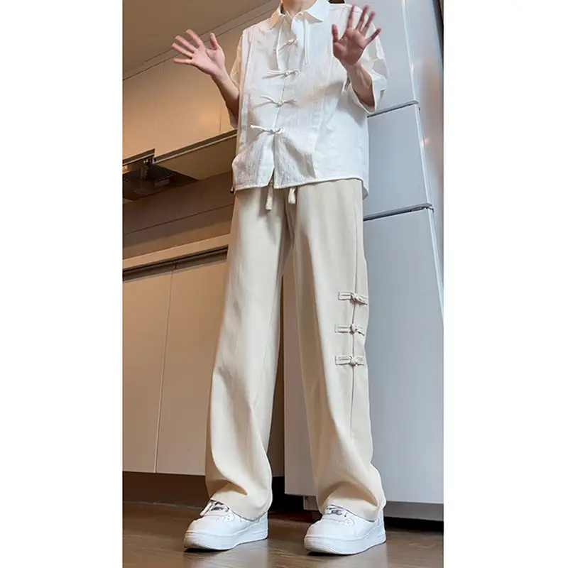 Men's National Style Thin Pants Summer Dipping Straight Casual