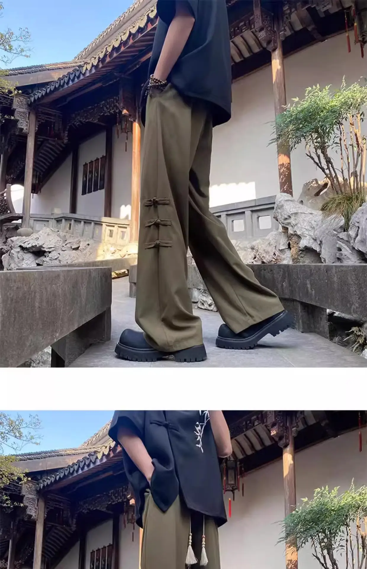 Men's National Style Thin Pants Summer Dipping Straight Casual — feature 11