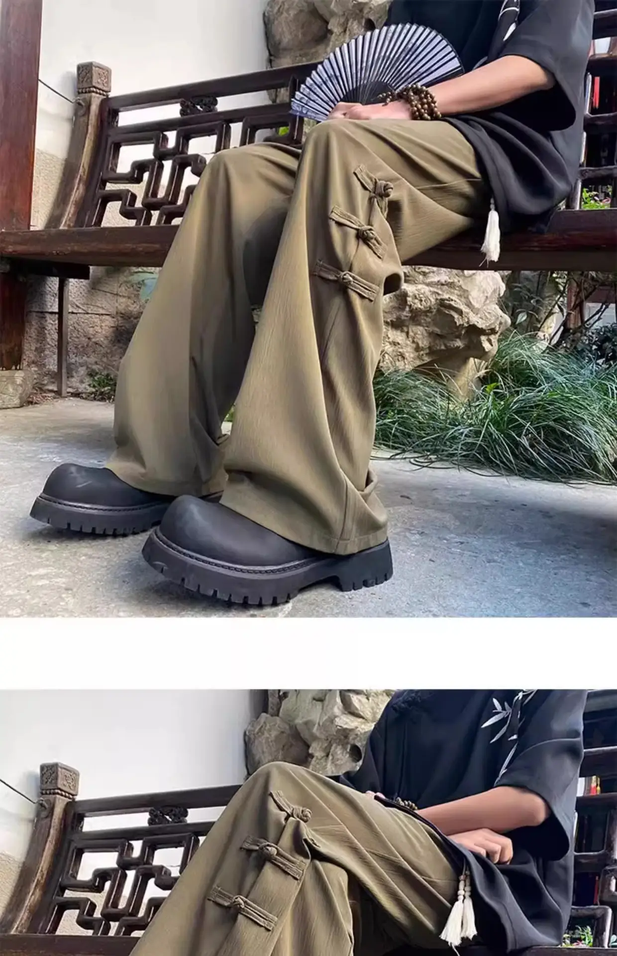 Men's National Style Thin Pants Summer Dipping Straight Casual — feature 15
