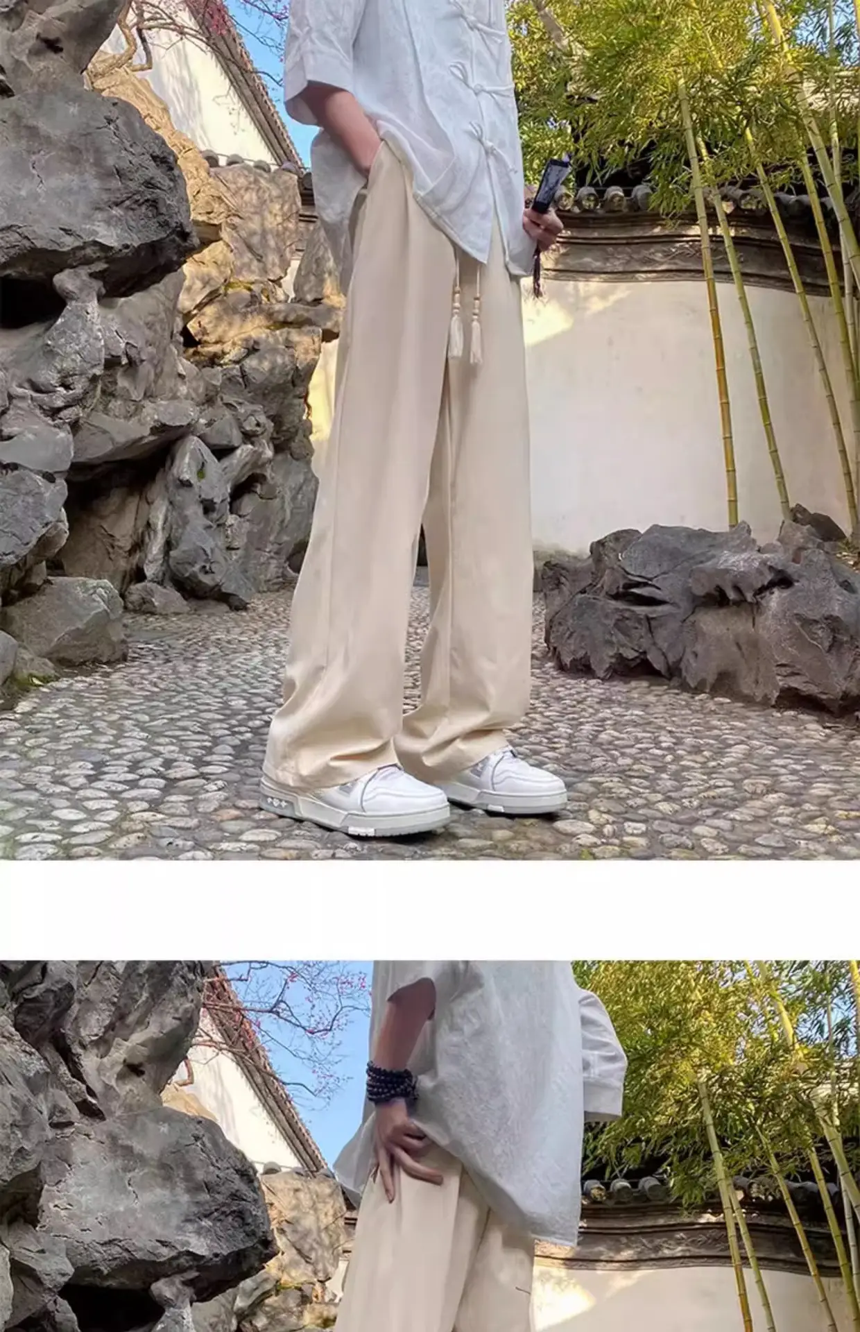 Men's National Style Thin Pants Summer Dipping Straight Casual — feature 19