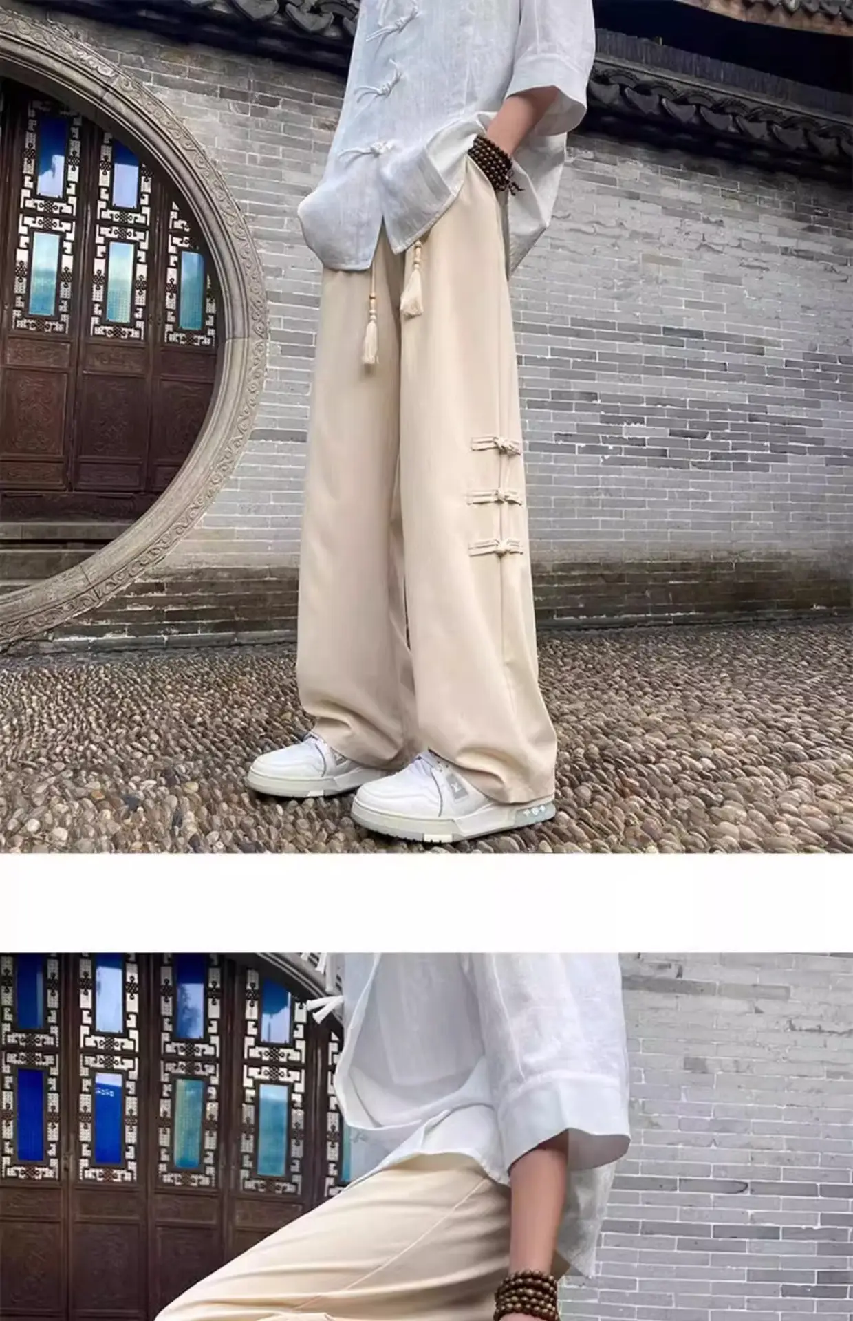 Men's National Style Thin Pants Summer Dipping Straight Casual — feature 23