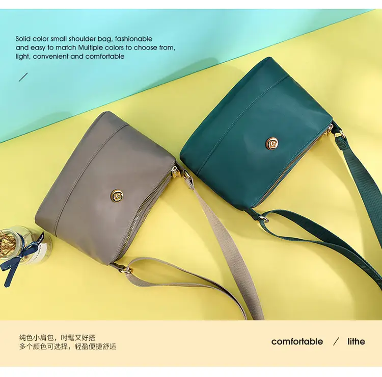 Women's 9-Layer Crossbody Bag Grey Nylon Multi-Back — feature 16