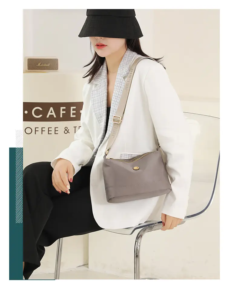 Women's 9-Layer Crossbody Bag Grey Nylon Multi-Back — feature 20