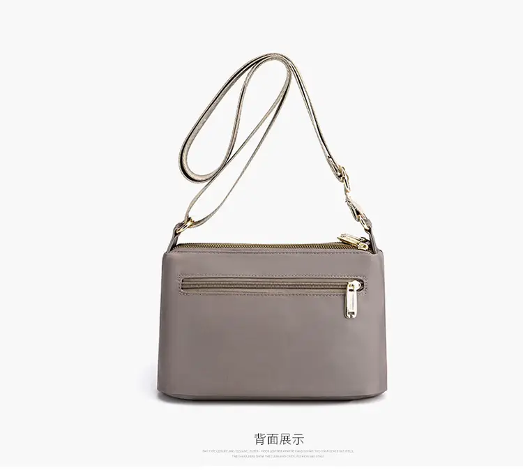 Women's 9-Layer Crossbody Bag Grey Nylon Multi-Back — feature 26