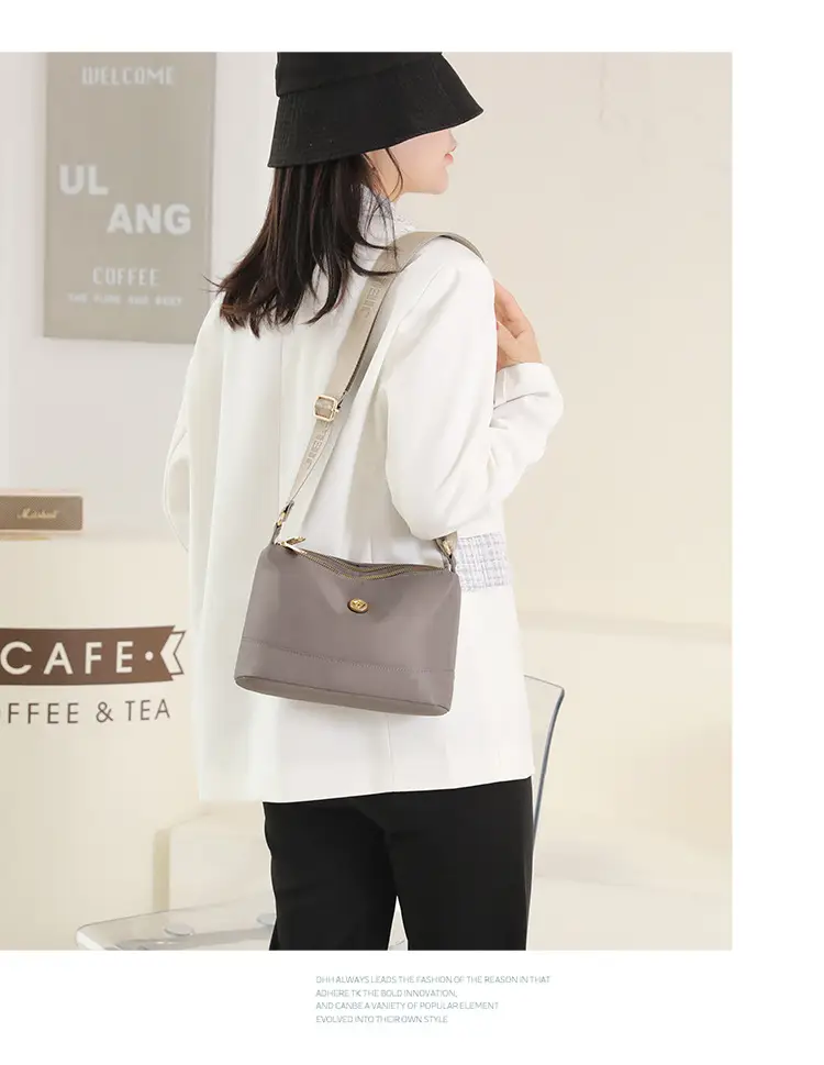 Women's 9-Layer Crossbody Bag Grey Nylon Multi-Back — feature 37