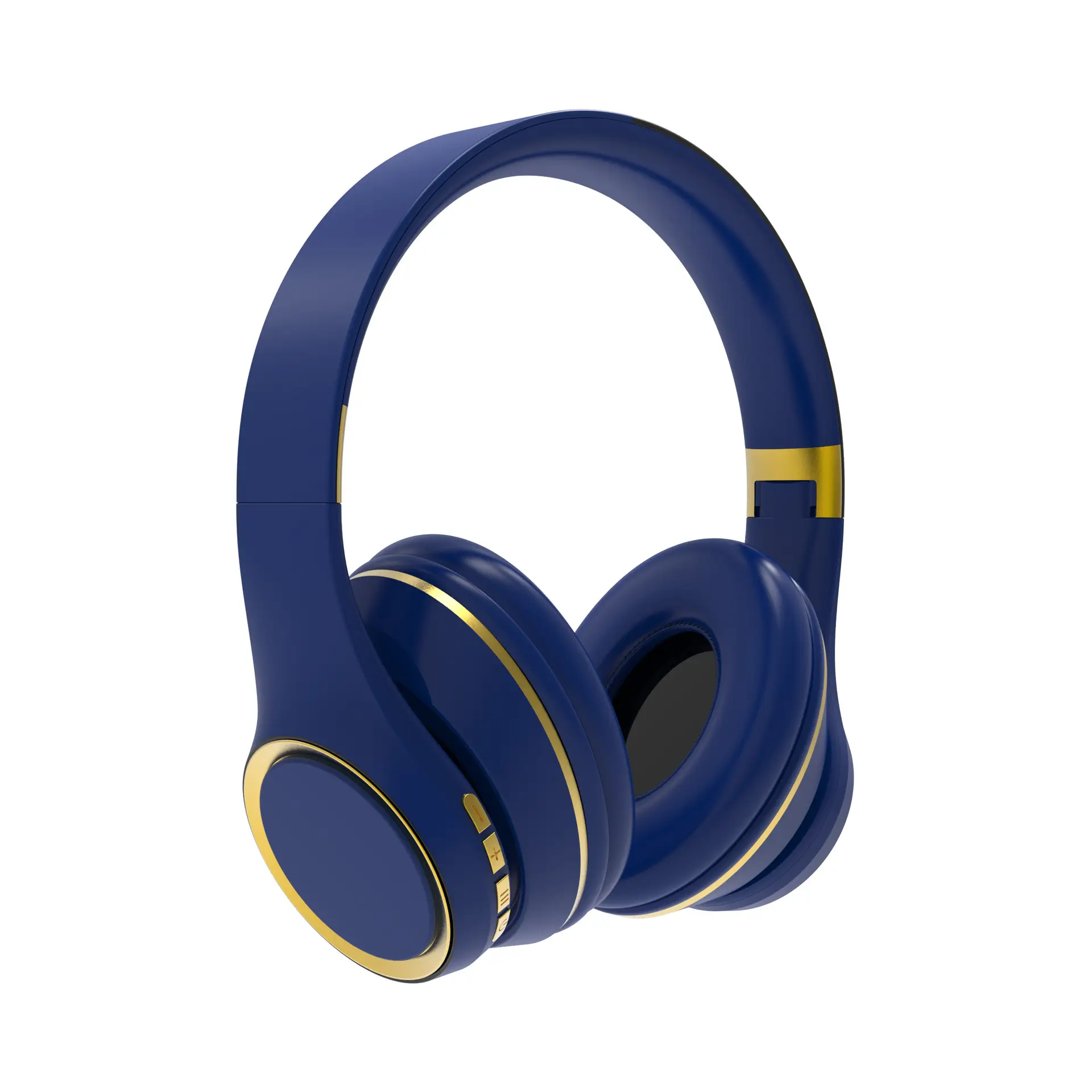 Wireless Bluetooth Headset Blue Gold Heavy Bass