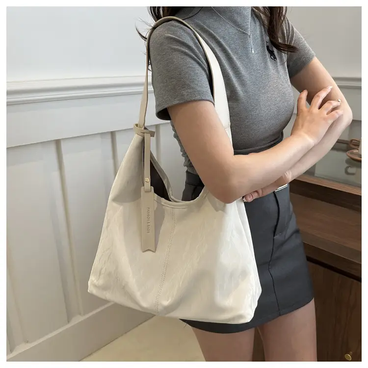 Korean Style Silver Collapsible Large Shoulder Bag Women — feature 11