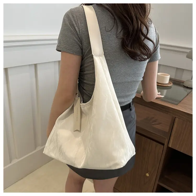 Korean Style Silver Collapsible Large Shoulder Bag Women — feature 12
