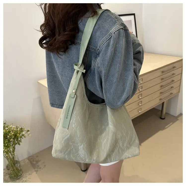 Korean Style Silver Collapsible Large Shoulder Bag Women — feature 16