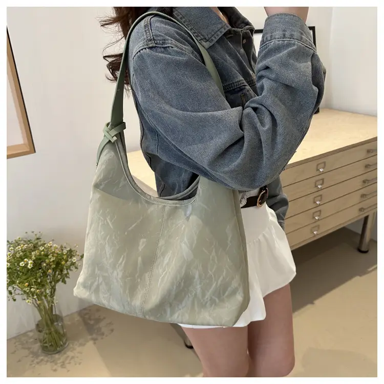 Korean Style Silver Collapsible Large Shoulder Bag Women — feature 17