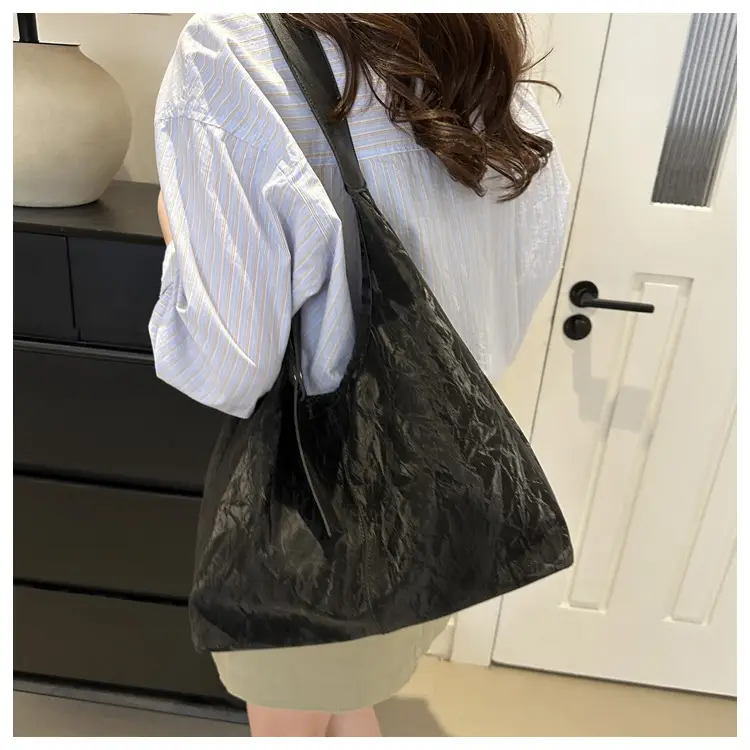 Korean Style Silver Collapsible Large Shoulder Bag Women — feature 22