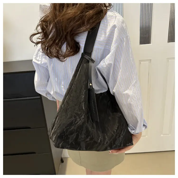 Korean Style Silver Collapsible Large Shoulder Bag Women — feature 23