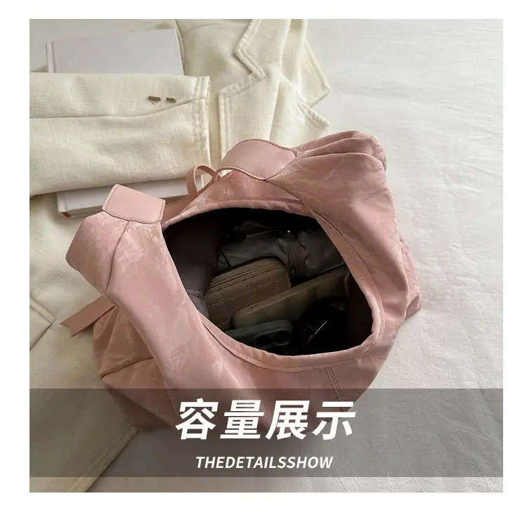 Korean Style Silver Collapsible Large Shoulder Bag Women — feature 8