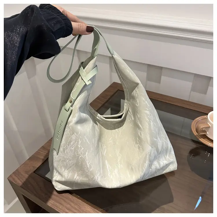 Korean Style Silver Collapsible Large Shoulder Bag Women - Image 5