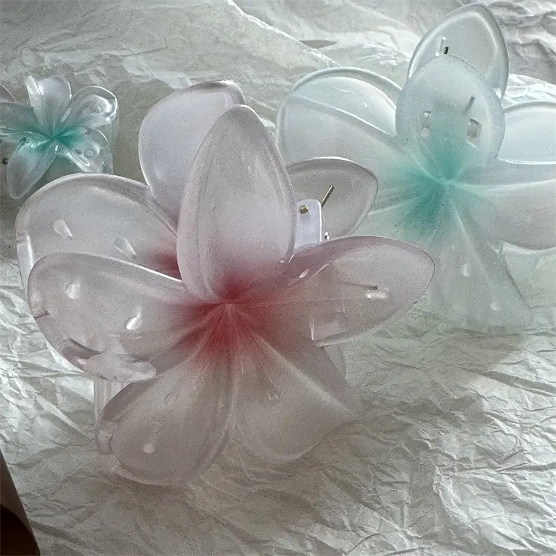 European American Cross Border Egg Flower Pearlescent Gradient Large Grab Clip — feature 1