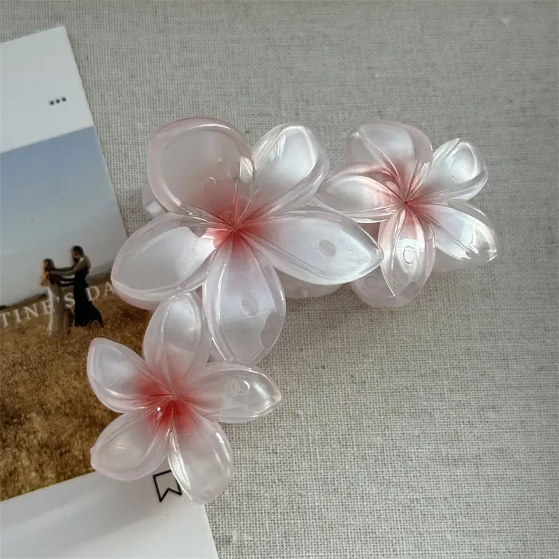 European American Cross Border Egg Flower Pearlescent Gradient Large Grab Clip — feature 12