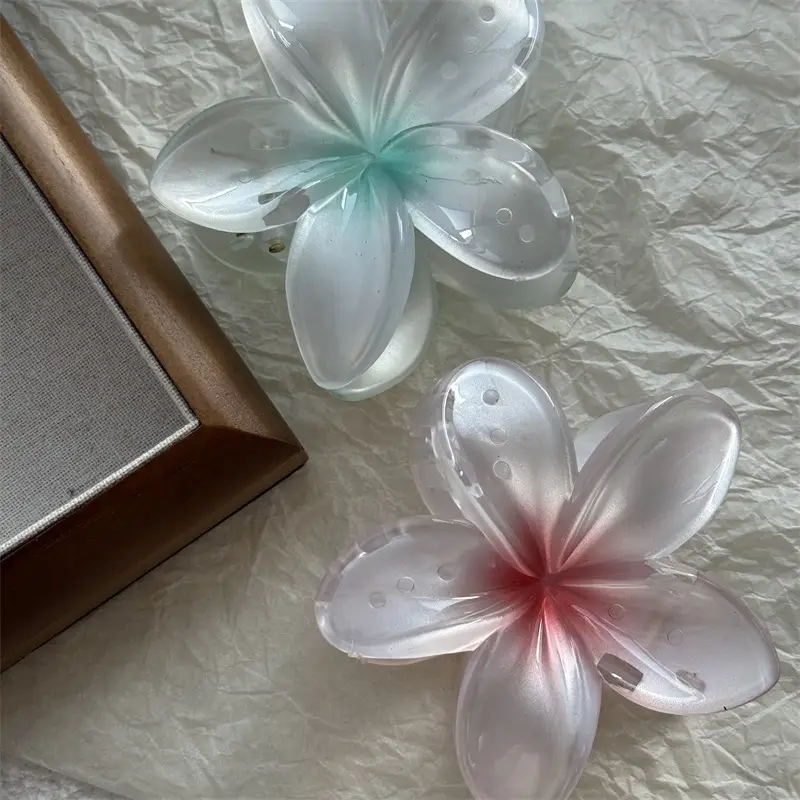 European American Cross Border Egg Flower Pearlescent Gradient Large Grab Clip — feature 2