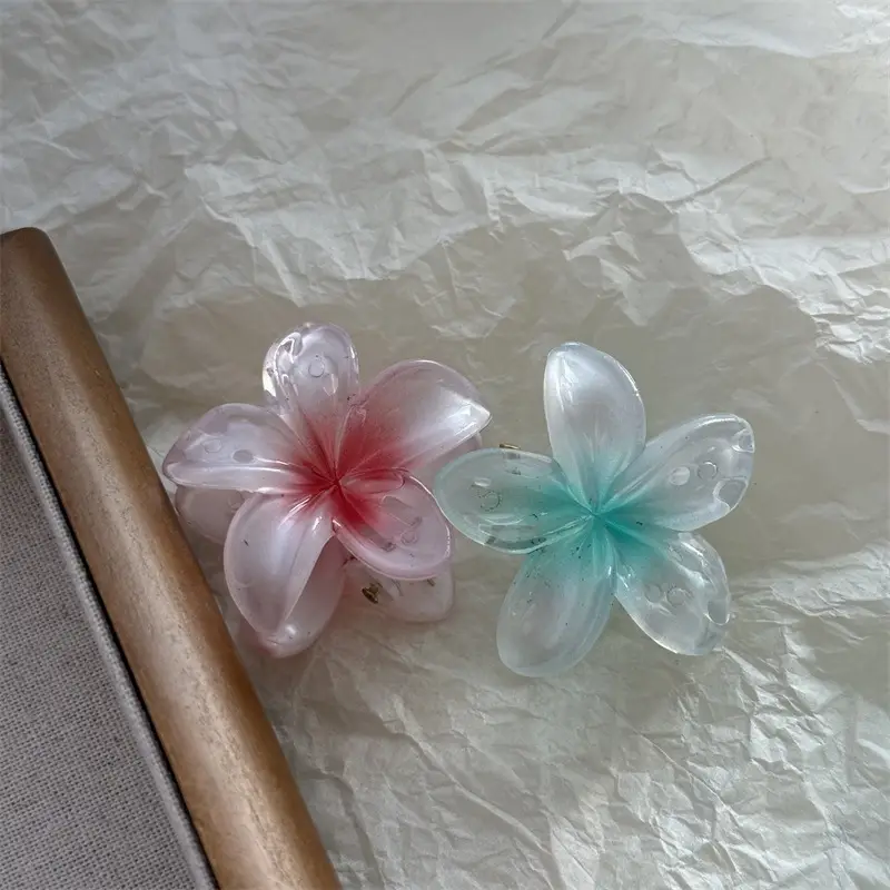 European American Cross Border Egg Flower Pearlescent Gradient Large Grab Clip — feature 3