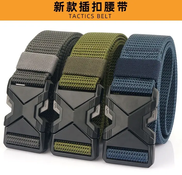 Men Tactical Black Nylon Belt with Buckle — feature 10