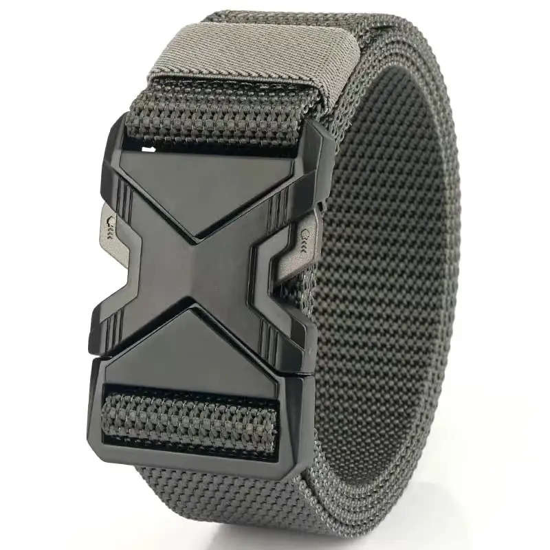 Men Tactical Black Nylon Belt with Buckle - Image 4