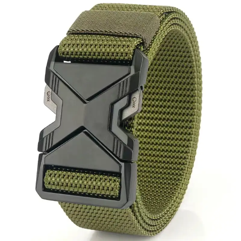 Men Tactical Black Nylon Belt with Buckle - Image 5