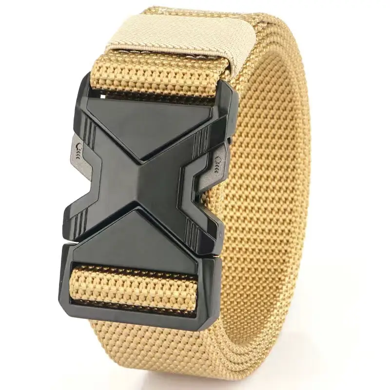 Men Tactical Black Nylon Belt with Buckle - Image 6