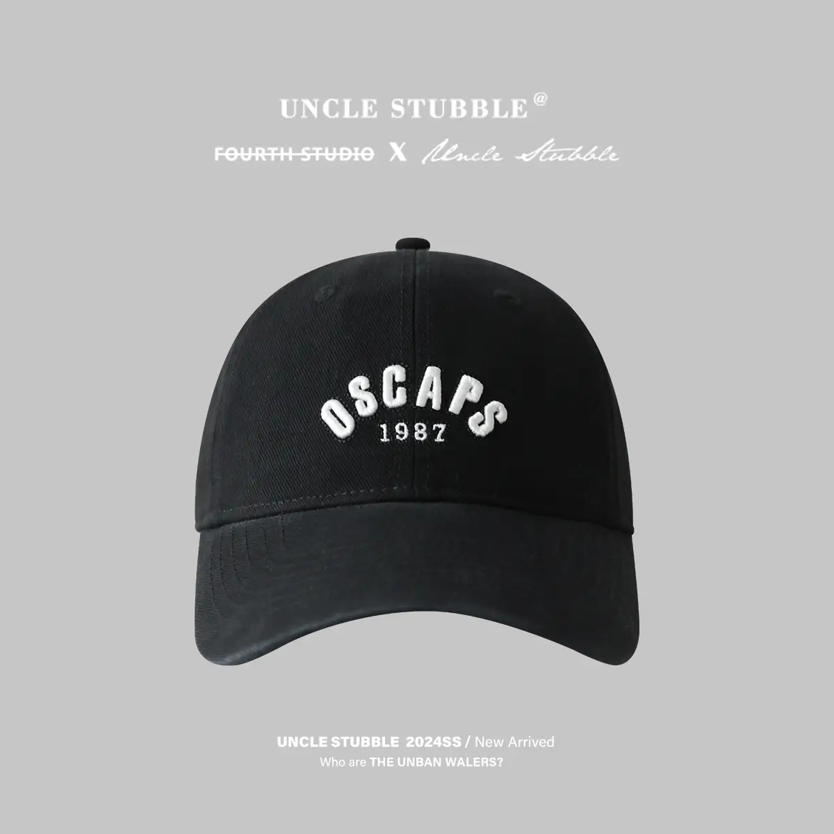 Black Baseball Cap with "OSCAPS 1987" Face Show - Image 9