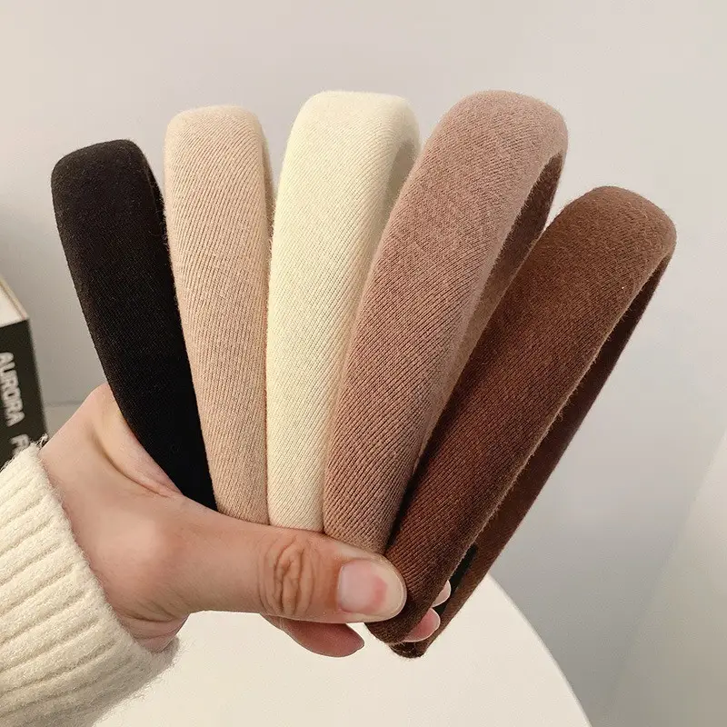 Sponge High Crown Hairband Wide Edge Milk Tea Women - Image 7