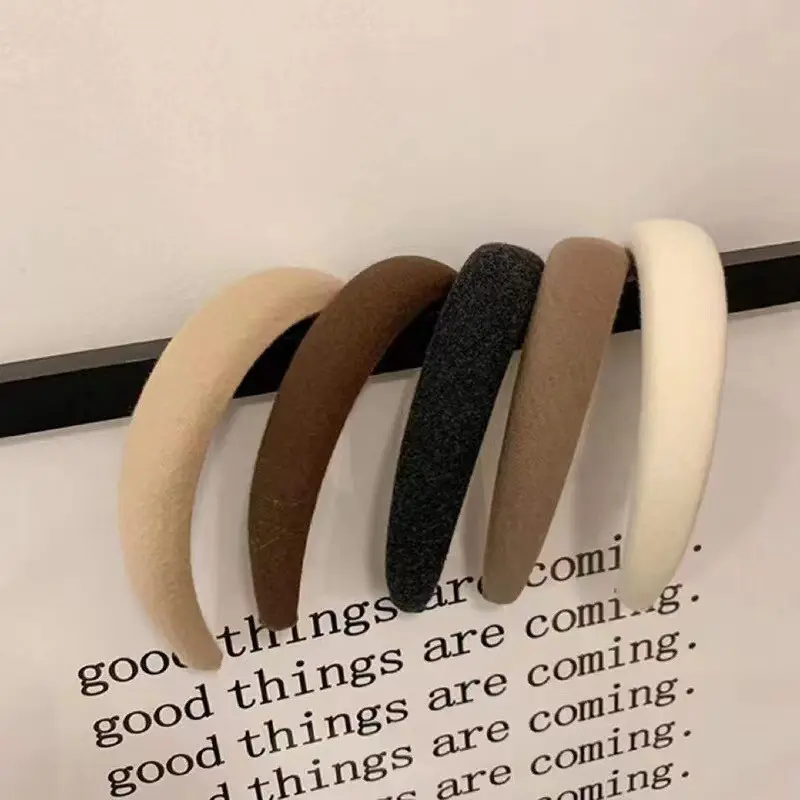 Sponge High Crown Hairband Wide Edge Milk Tea Women - Image 8