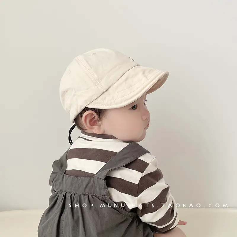 Baby's Cotton Baseball Cap Tan Big Brim Spring Autumn - Image 16