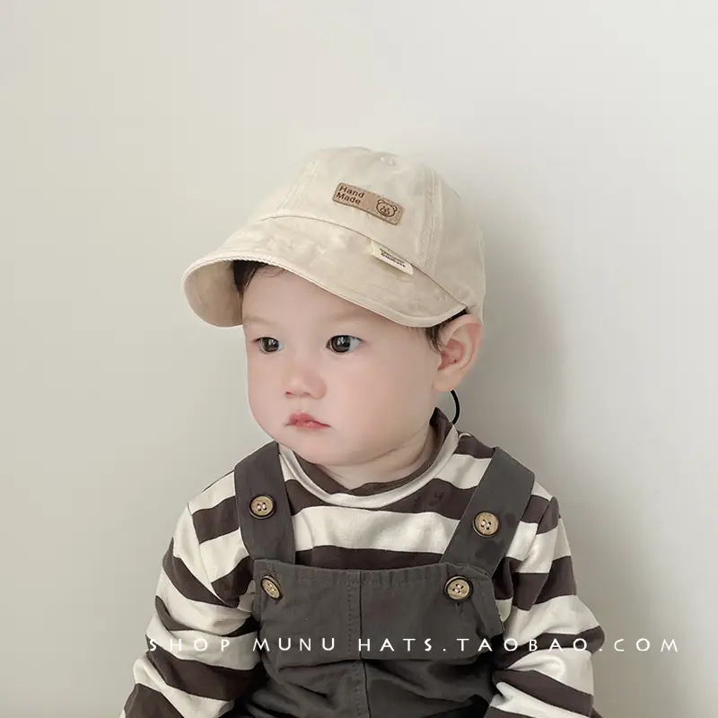 Baby's Cotton Baseball Cap Tan Big Brim Spring Autumn - Image 17
