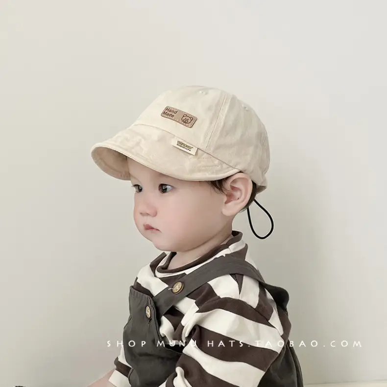 Baby's Cotton Baseball Cap Tan Big Brim Spring Autumn — feature 1