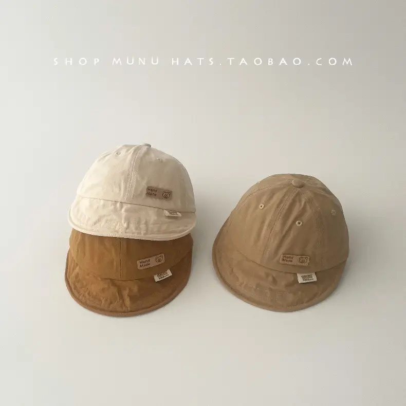 Baby's Cotton Baseball Cap Tan Big Brim Spring Autumn — feature 14