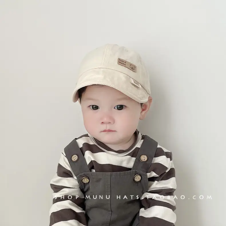 Baby's Cotton Baseball Cap Tan Big Brim Spring Autumn — feature 2