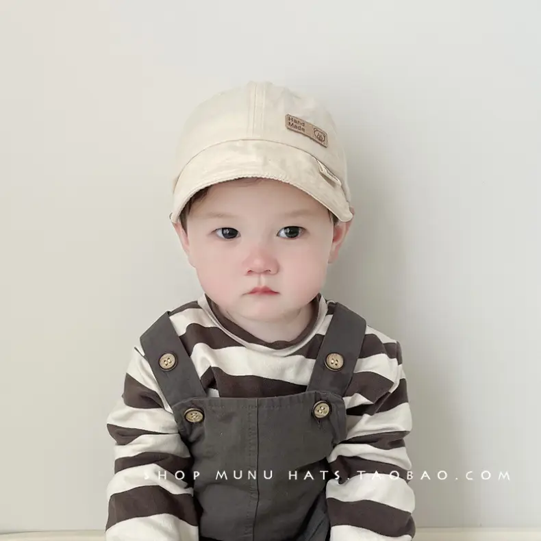 Baby's Cotton Baseball Cap Tan Big Brim Spring Autumn — feature 5