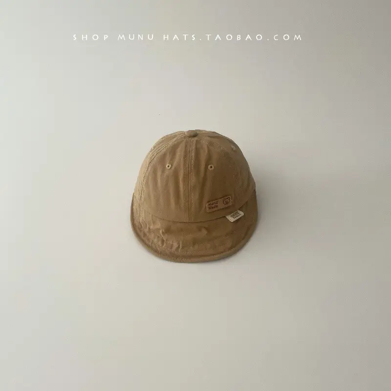 Baby's Cotton Baseball Cap Tan Big Brim Spring Autumn - Image 2