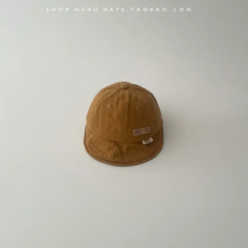 Baby's Cotton Baseball Cap Tan Big Brim Spring Autumn - Image 3