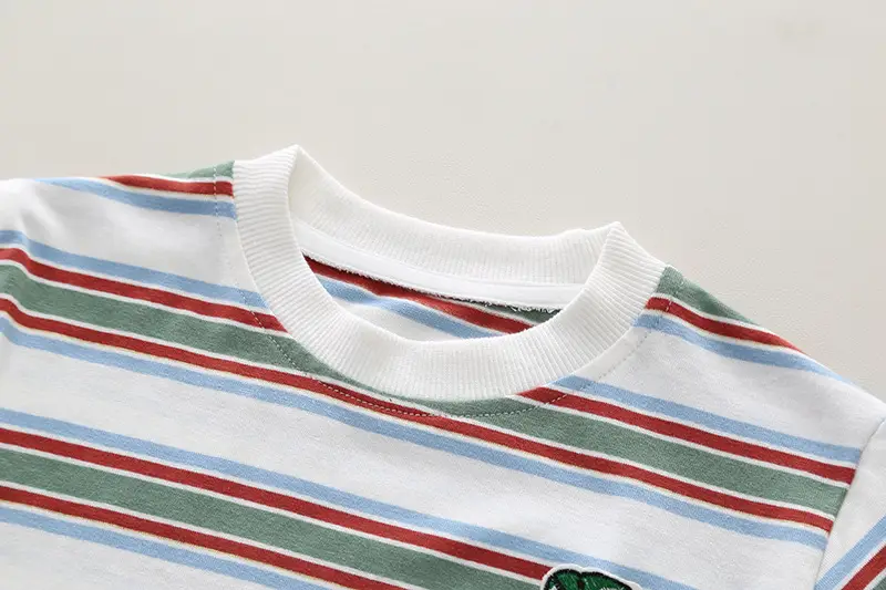 Children Striped T-Shirt Suit Green Pants 2024 — feature 5