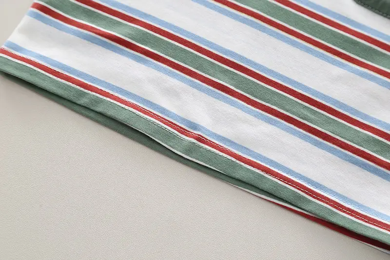 Children Striped T-Shirt Suit Green Pants 2024 — feature 8