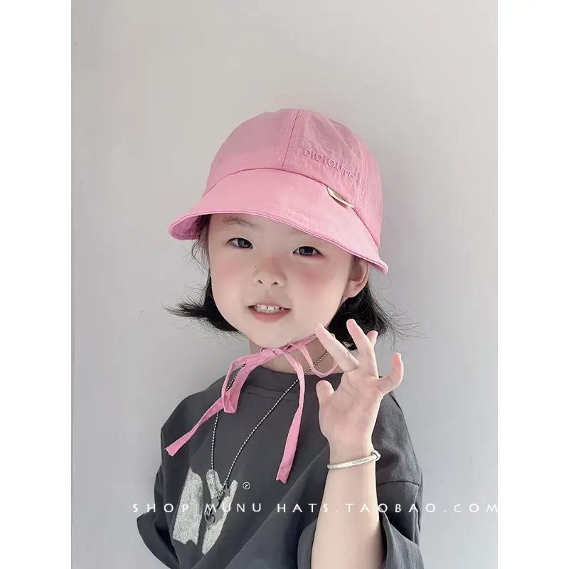 Pink Korean Bow Baby Cap Sunshade Hat - Image 5