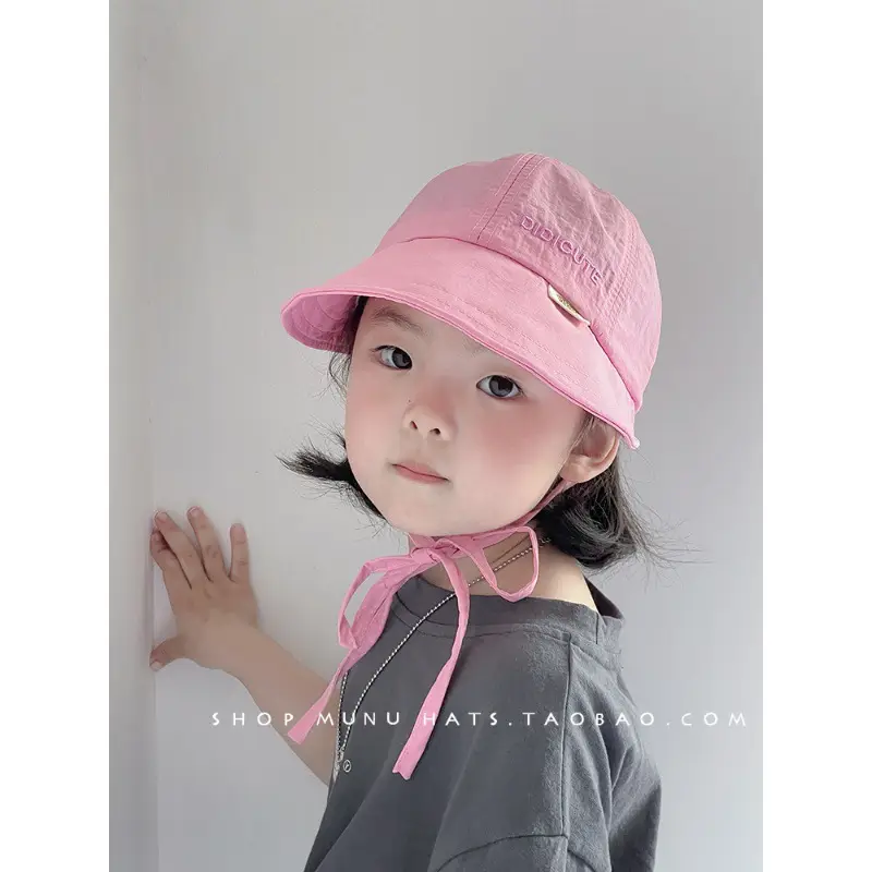 Pink Korean Bow Baby Cap Sunshade Hat - Image 6
