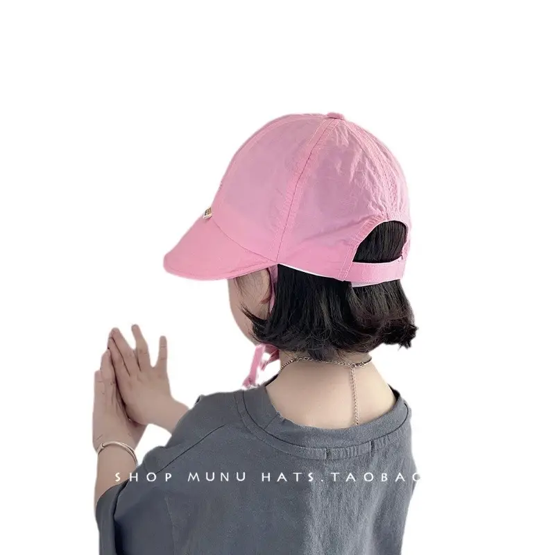 Pink Korean Bow Baby Cap Sunshade Hat - Image 9