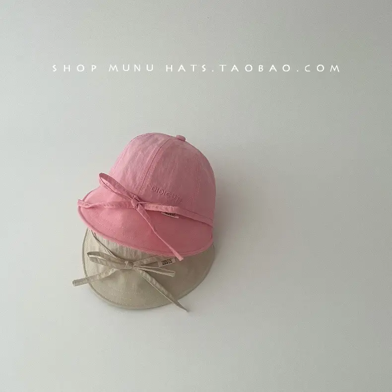 Pink Korean Bow Baby Cap Sunshade Hat — feature 19