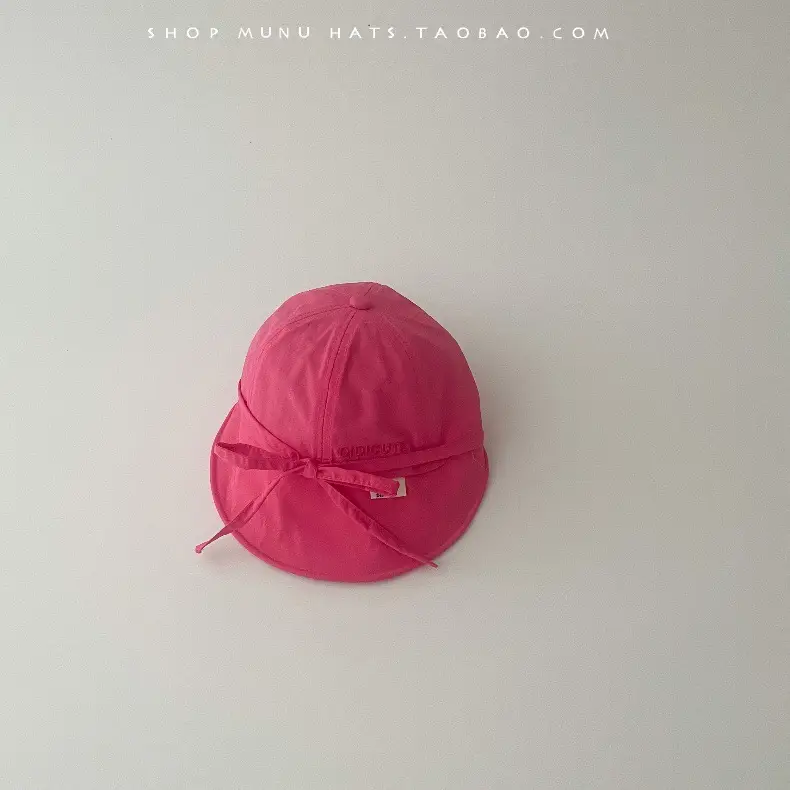 Pink Korean Bow Baby Cap Sunshade Hat — feature 27