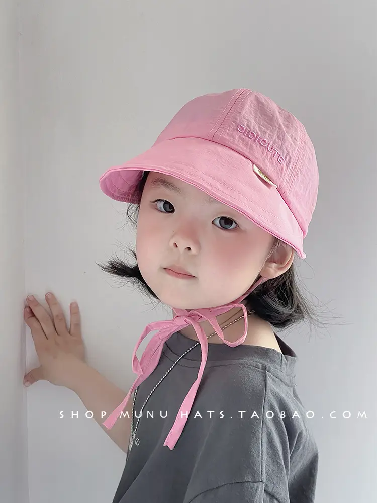 Pink Korean Bow Baby Cap Sunshade Hat — feature 3